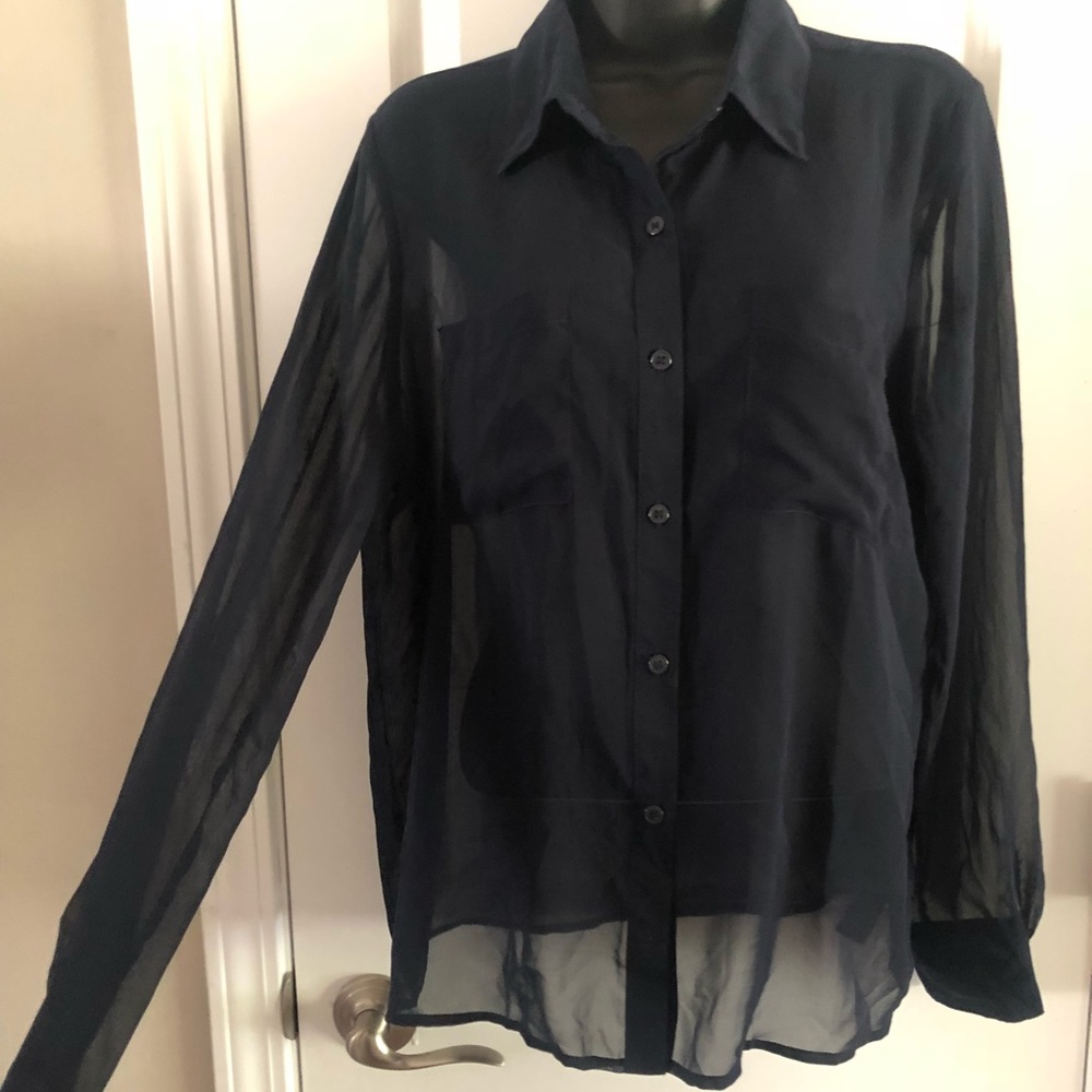 Sheer Navy Blue Top